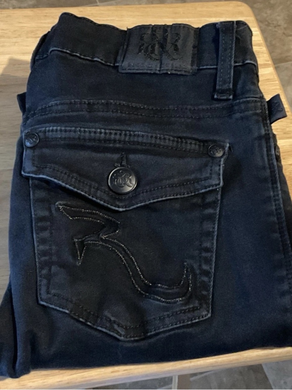 Rock & Republic “Kassandra” Denim Bootcut Black Jeans Size 8
